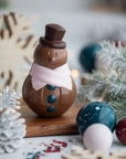 Bonhomme de neige 3D de Noël chocolat au lait