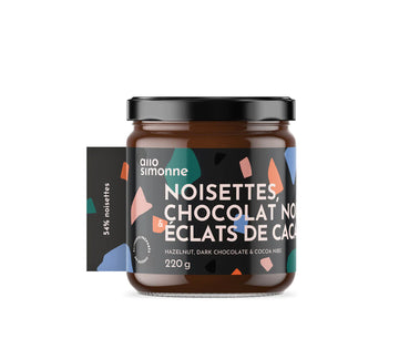 Noisettes, chocolat noir & éclats de cacao