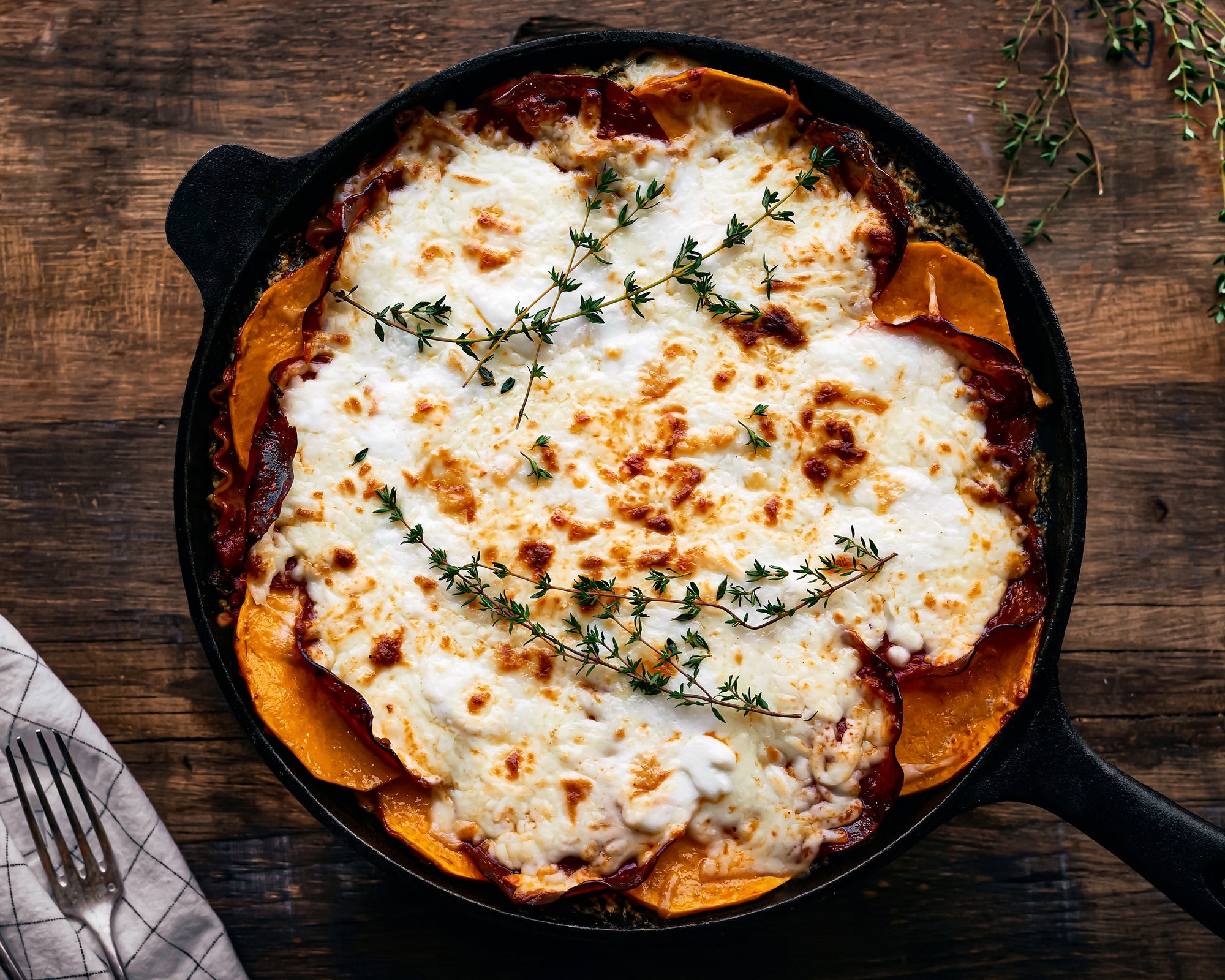 Lasagne à la courge Butternut et rapinis