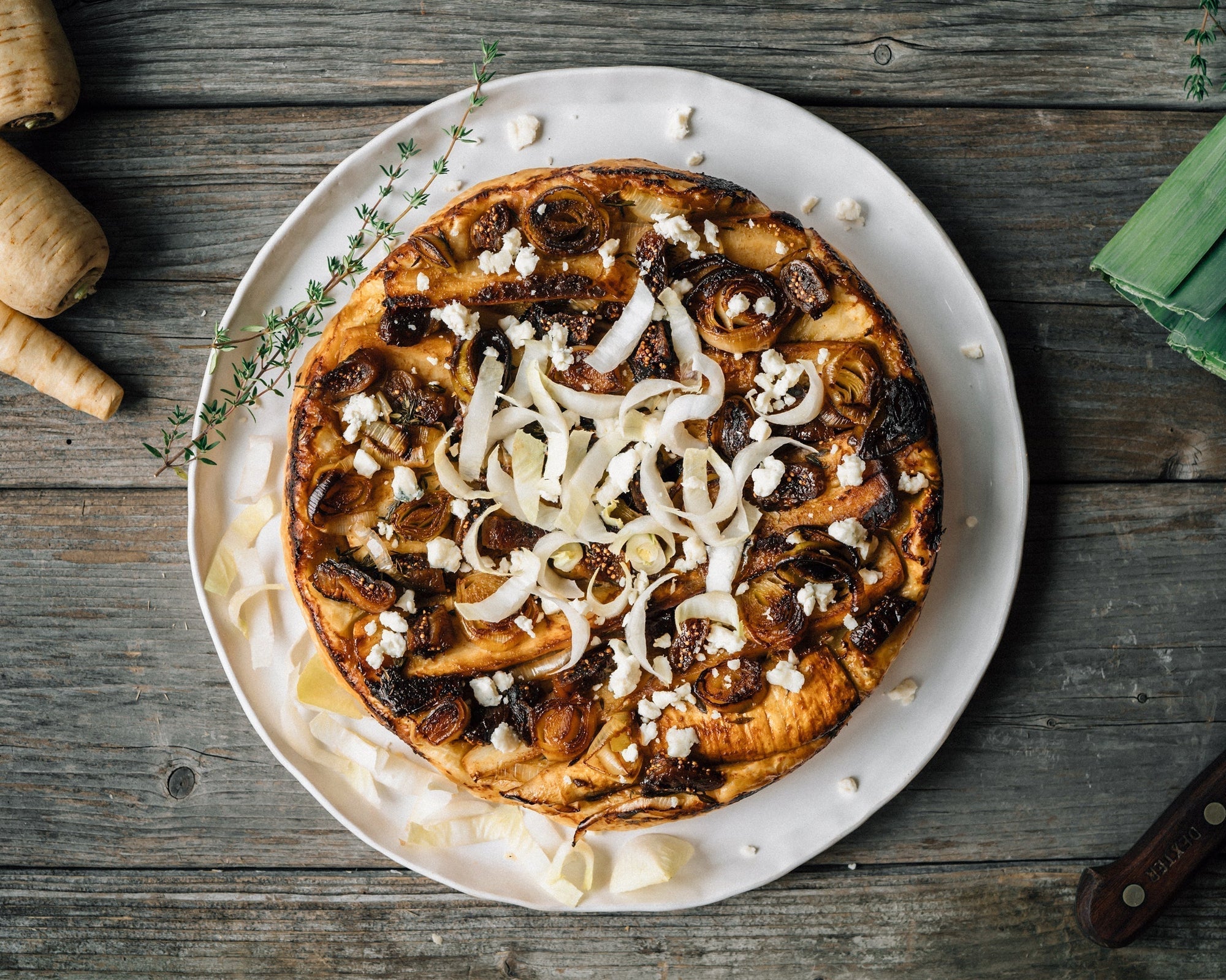 Tatin de panais et de poireaux