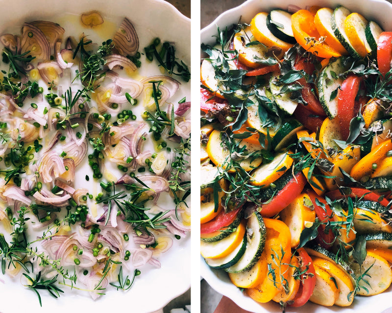 Tian de courgettes et de tomates