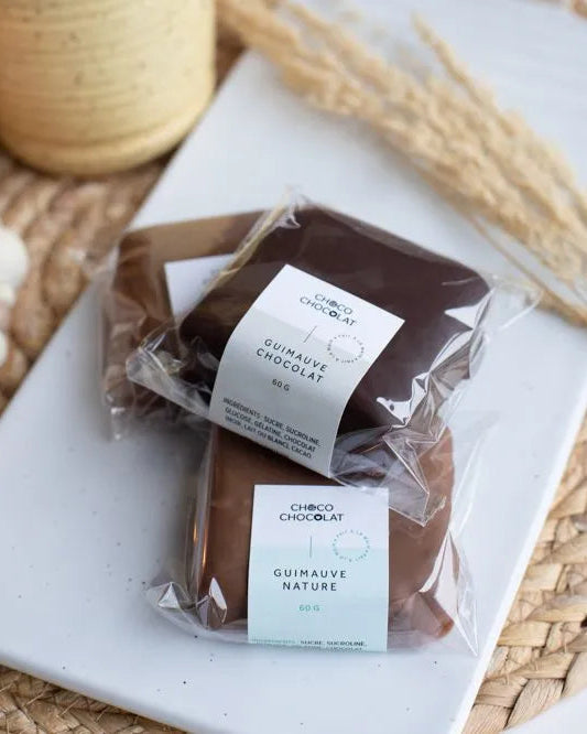 Carré de guimauve framboise et chocolat au lait et chocolat noir par Choco chocolat