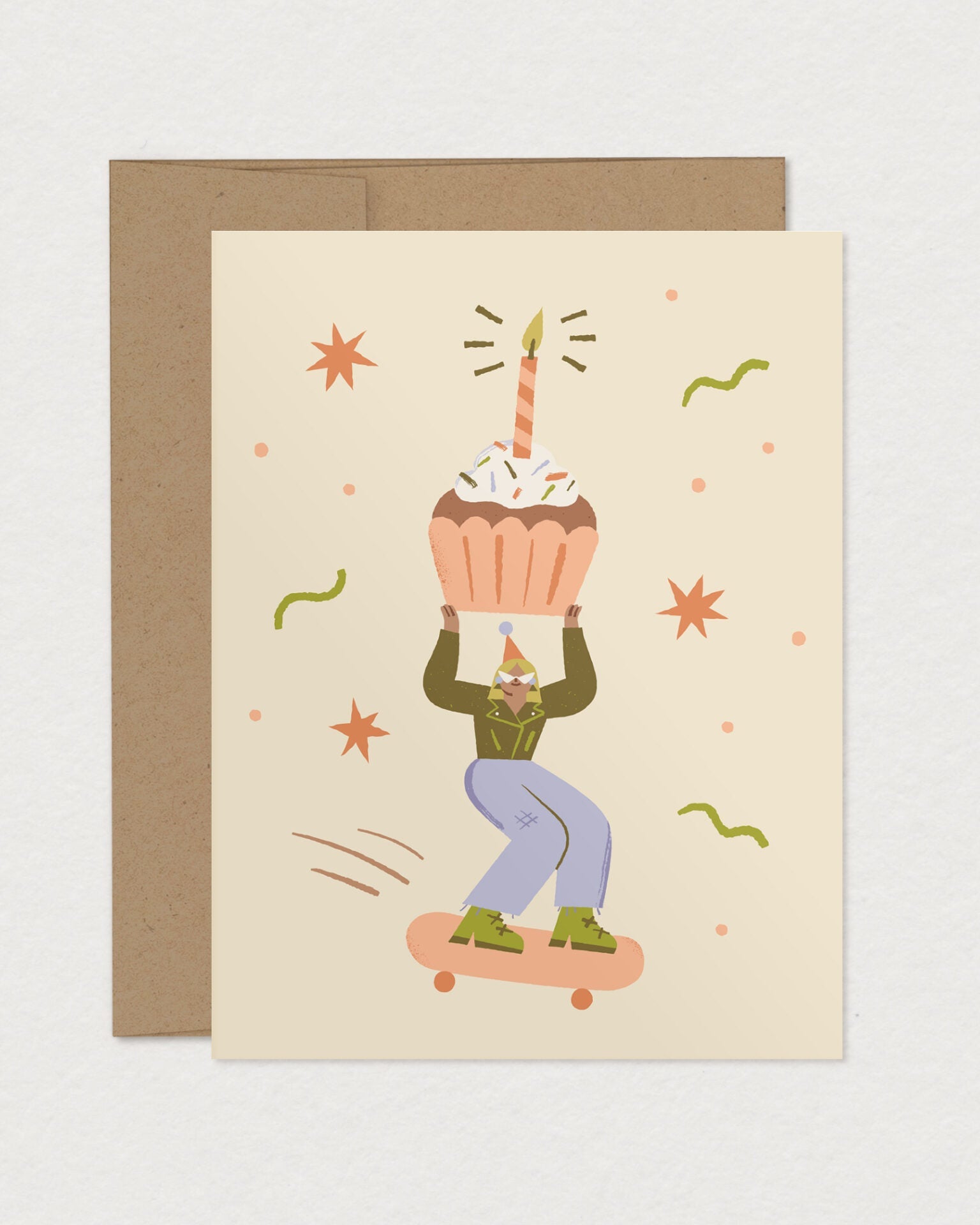 Carte d'anniversaire Cupcake à roulette de Mimosa design