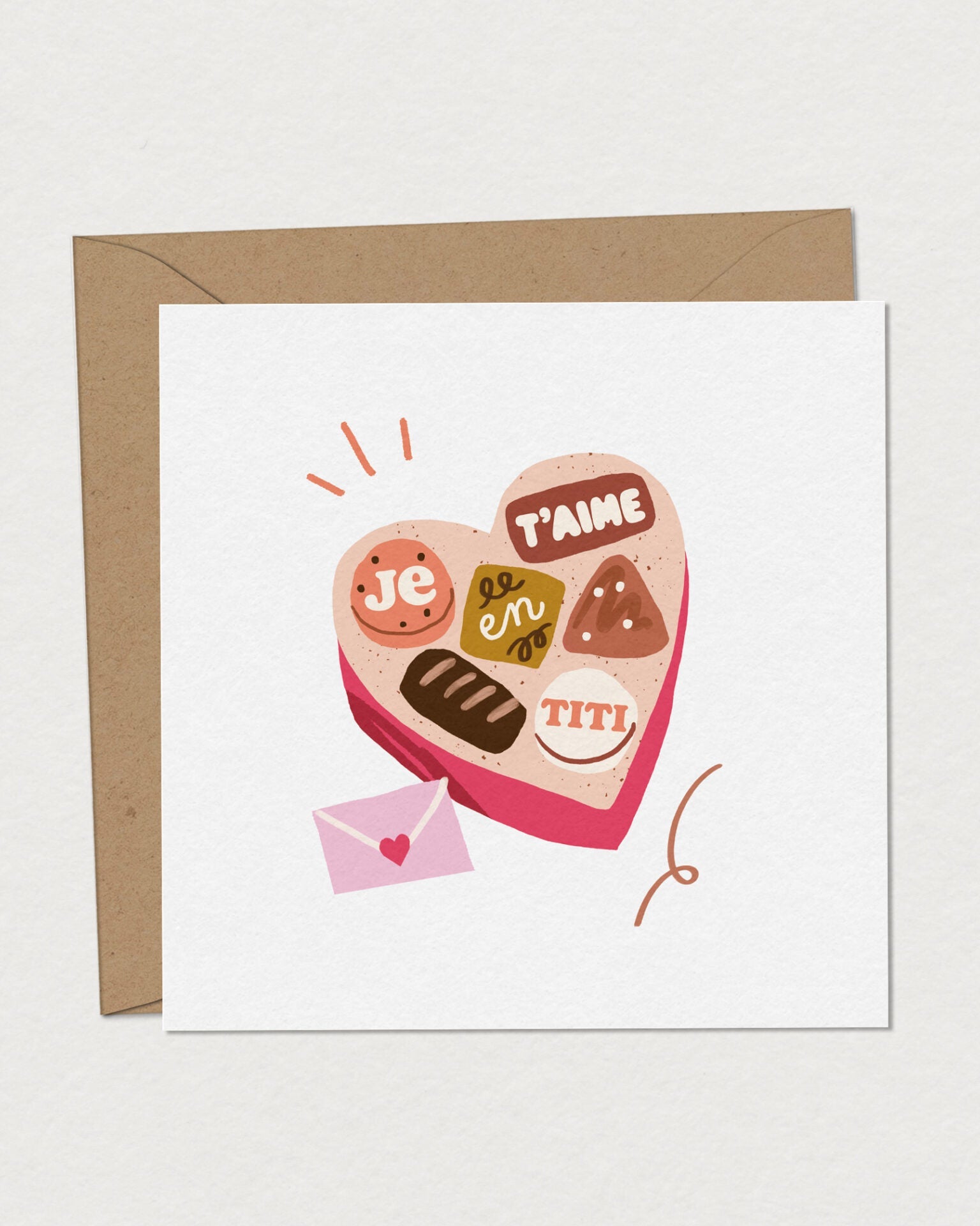 Carte Je t'aime Love box par Mimosa design