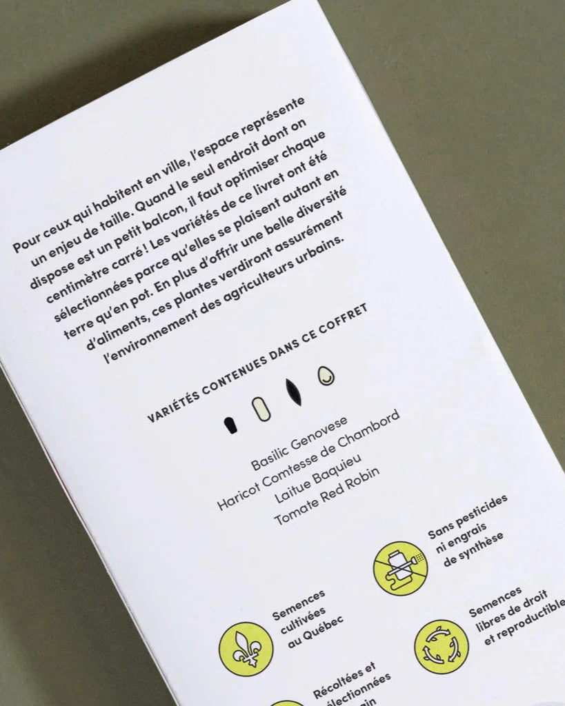Coffret de Semences le Potager de balcon par le nutritionniste urbain