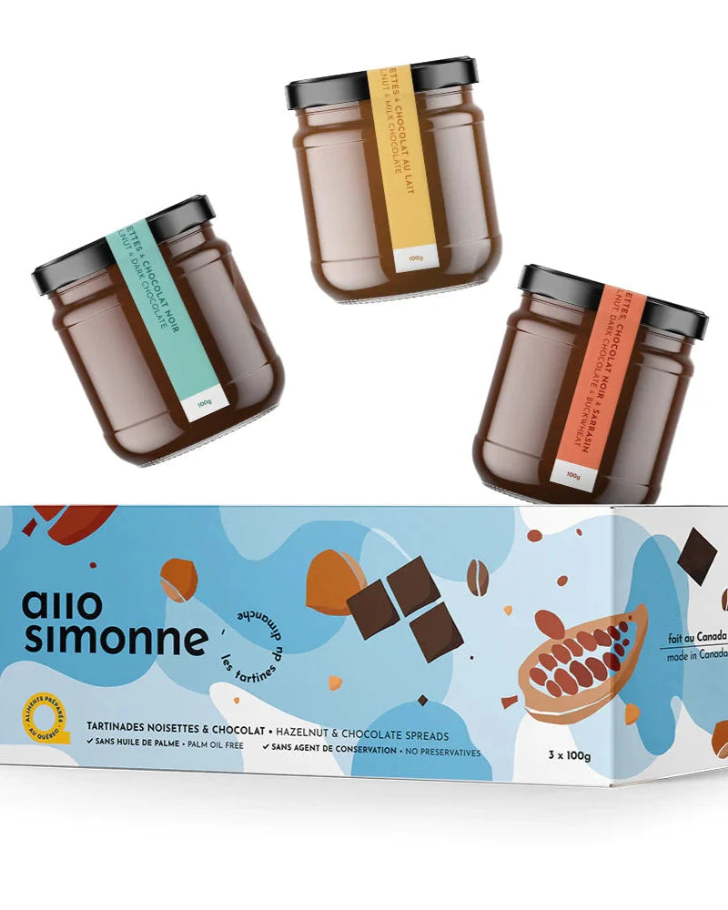 Trio de tartinades au chocolat_Bleu par Allo Simonne