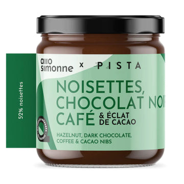 Noisettes, chocolat noir, café & éclats de cacao