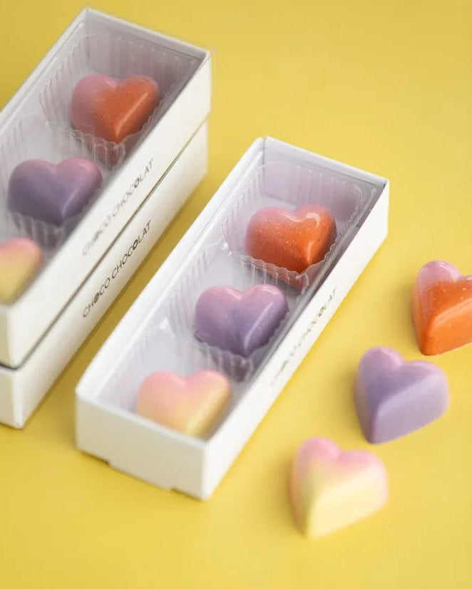 Boîte de 3 coeurs chocolat pour la Saint-Valentin