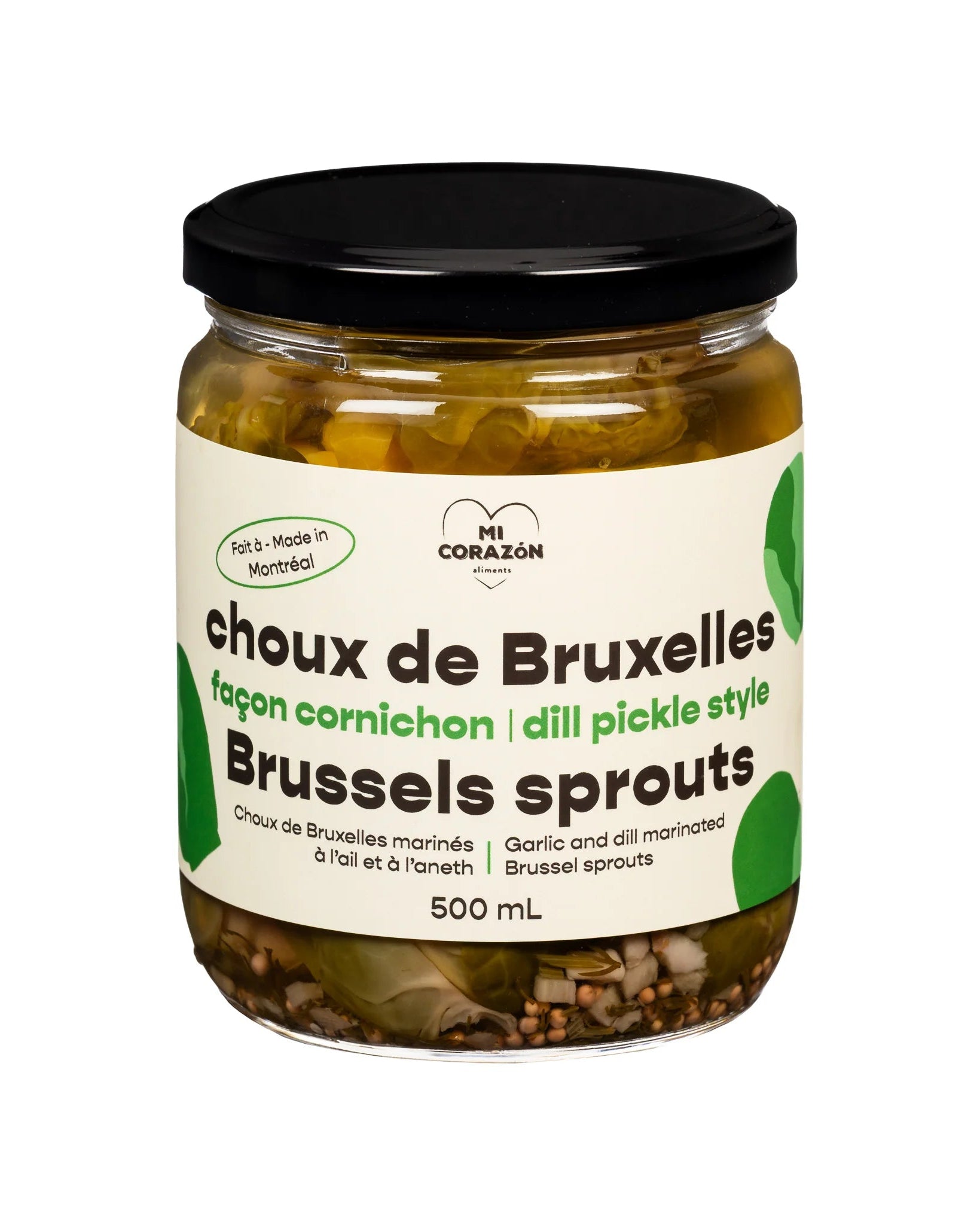 Un pot de choux de bruxelles façon cornichon de Mi Corazon.