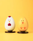 Un coq et une poule en chocolat de Choco Chocolat.