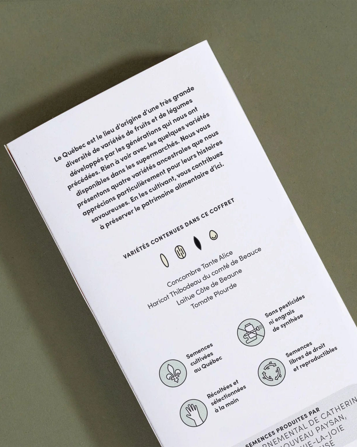 Coffret de Semences ancestrales, Collection patrimoine québécois par le nutritionniste urbain