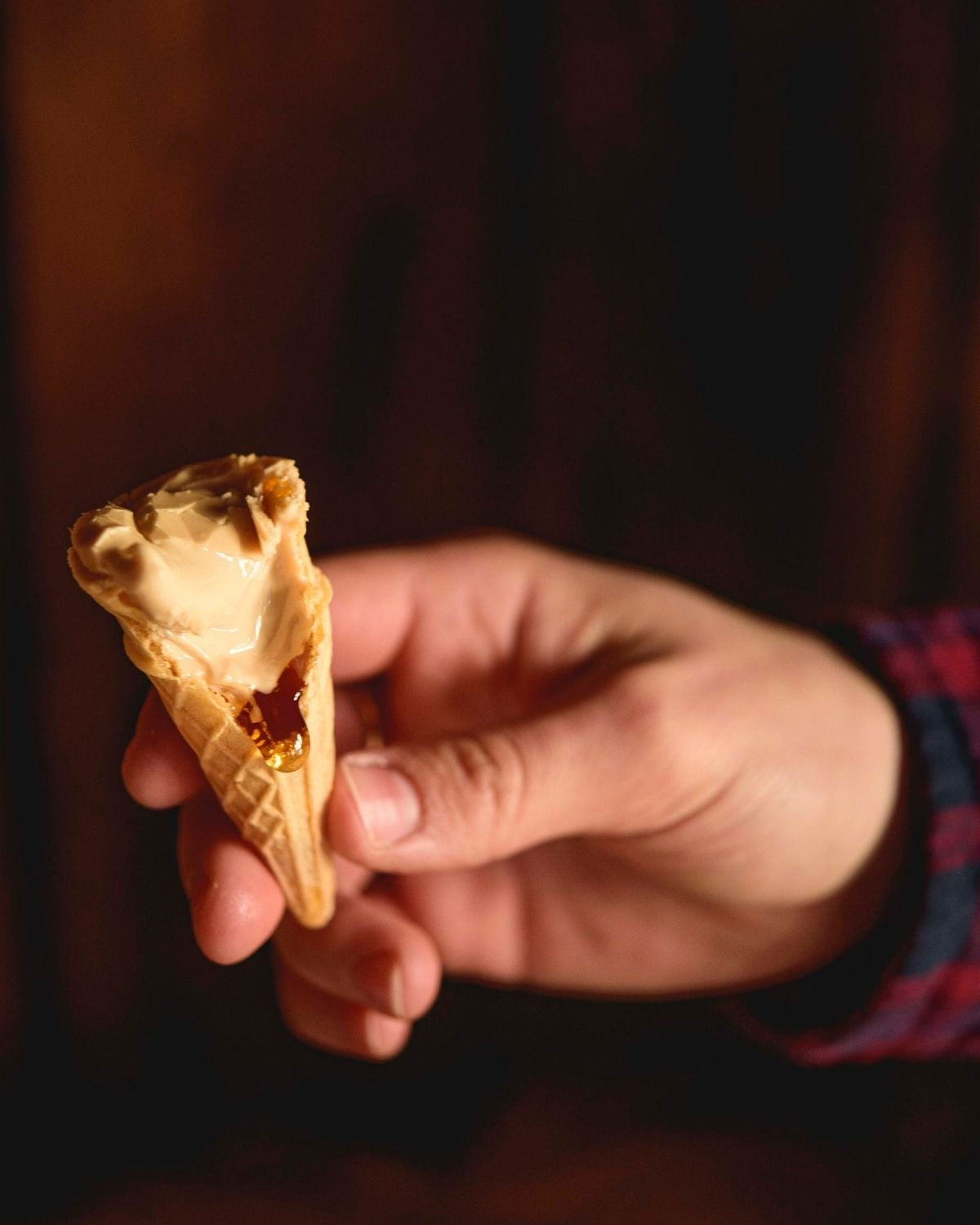 Cornet au beurre et à la tire d'érable de l'artisan Trace érable et territoire