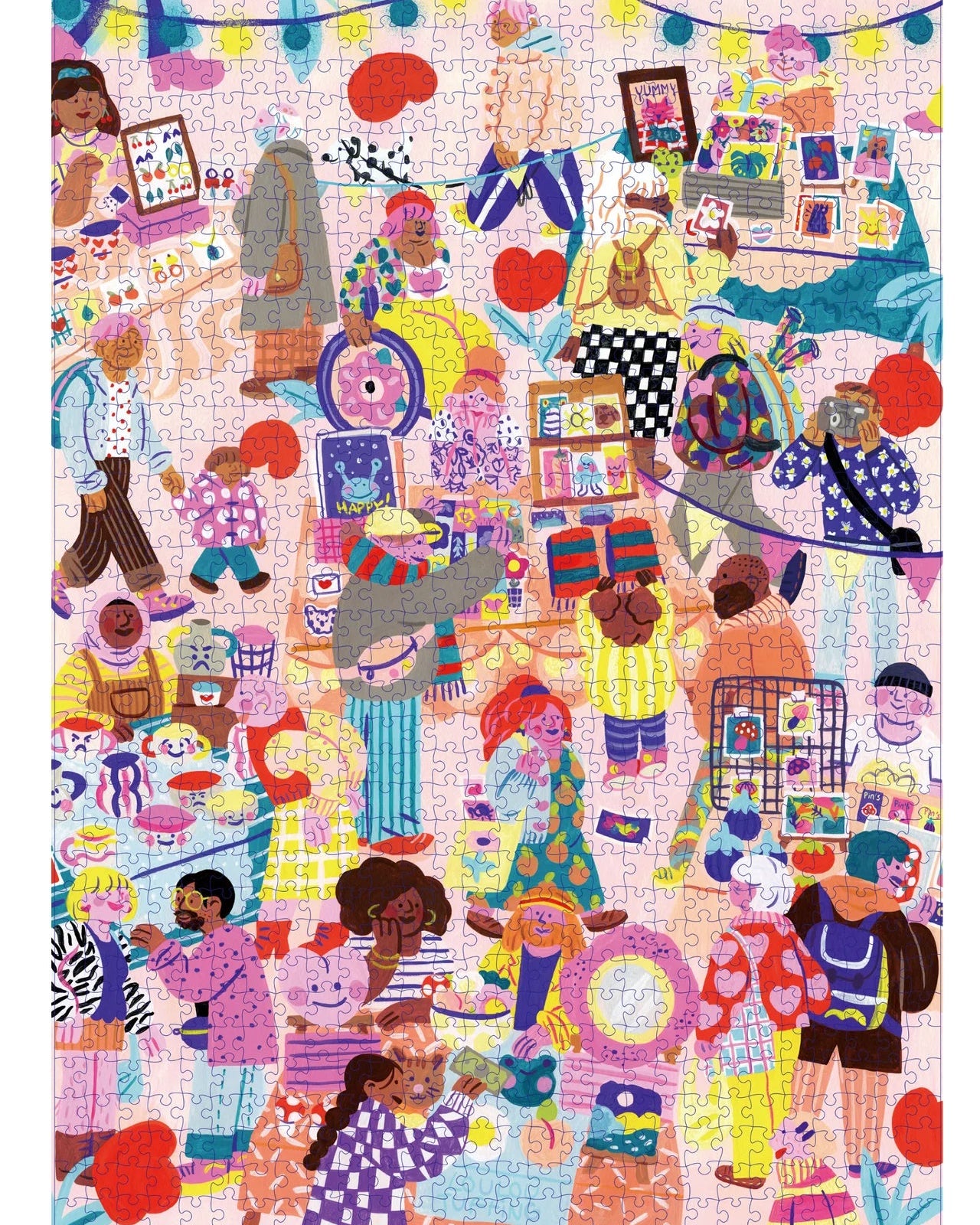 L'image du casse-tête Marché éphémère avec la découpe des morceaux de l'entreprise Holiyay Puzzles.