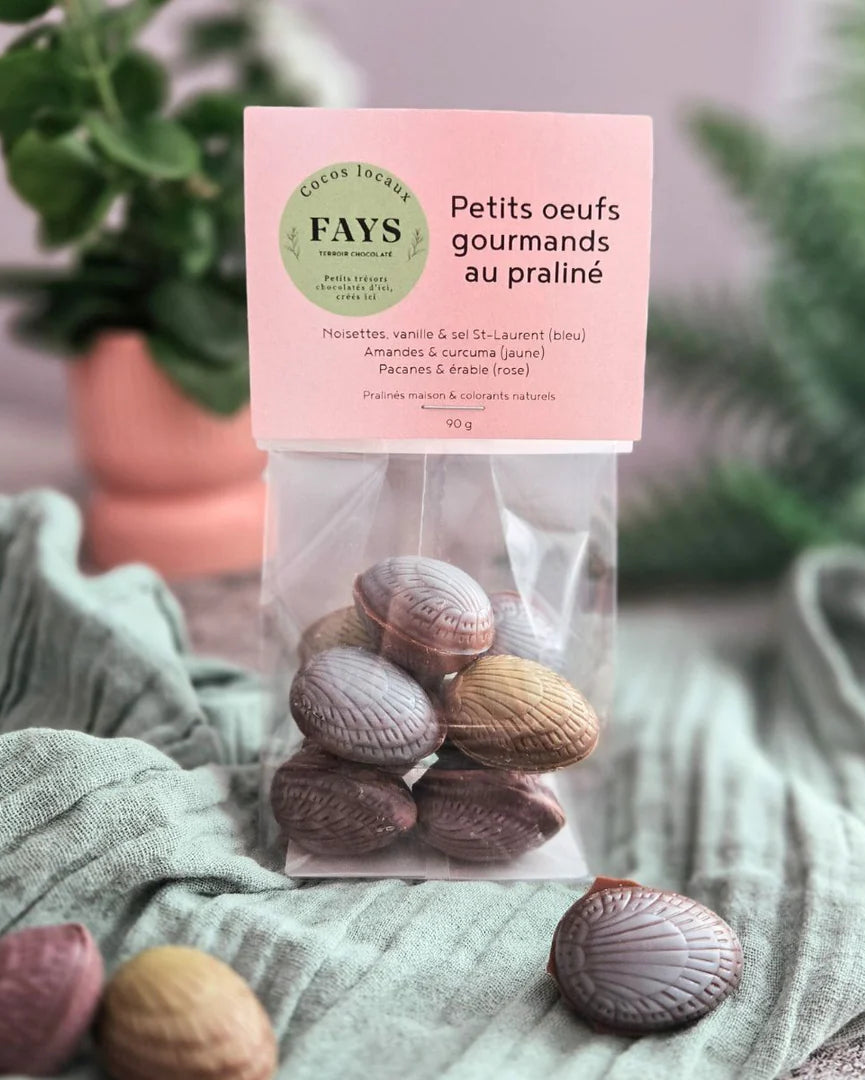 L'emballage des petits oeufs gourmands de Fays.
