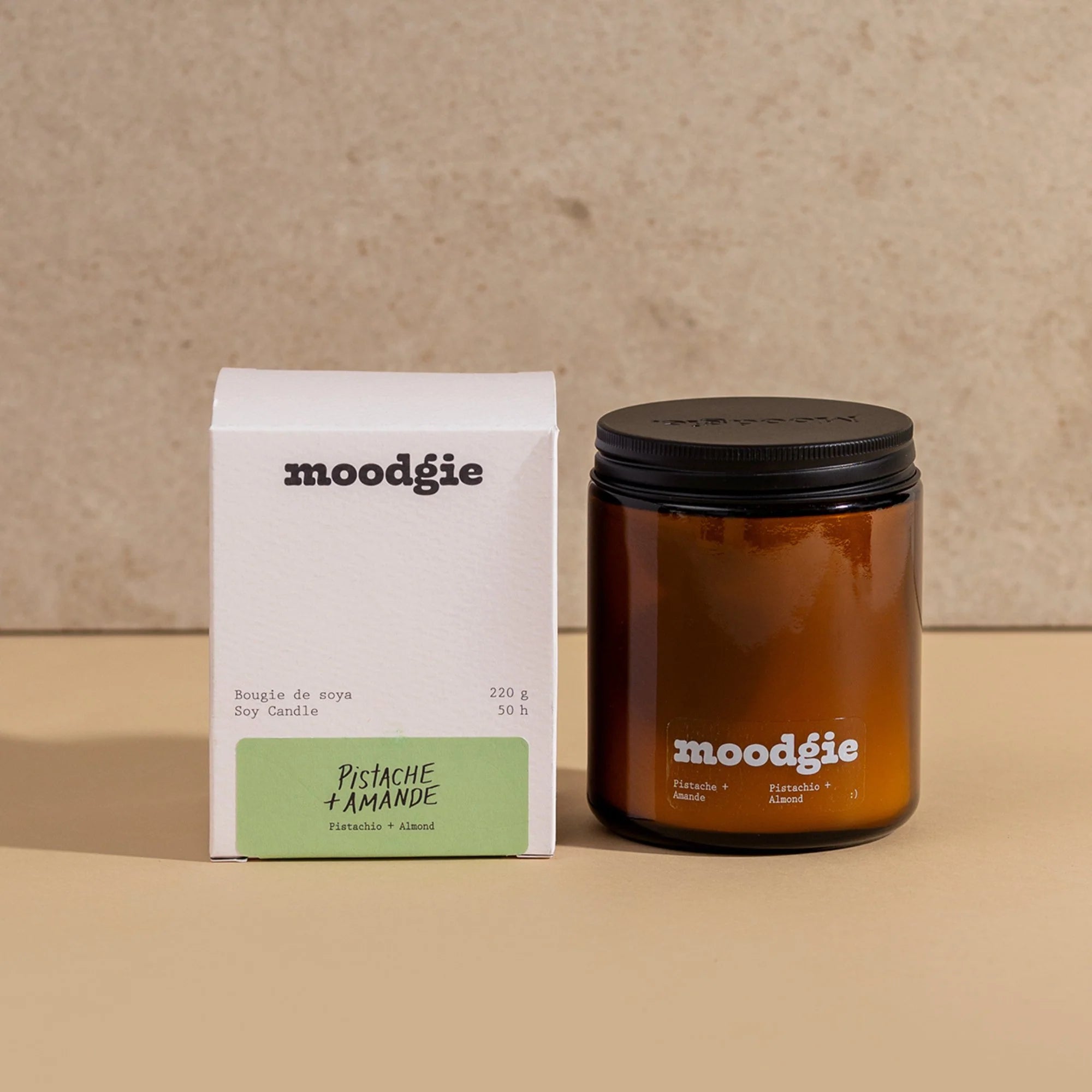 Bougie Pistache et amande par Moodgie