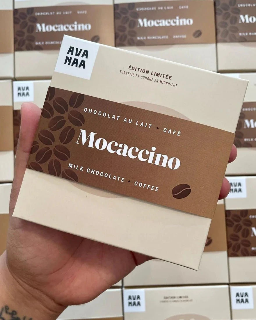 Tablette de chocolat Mocaccino, chocolat au lait et café, par Avanaa