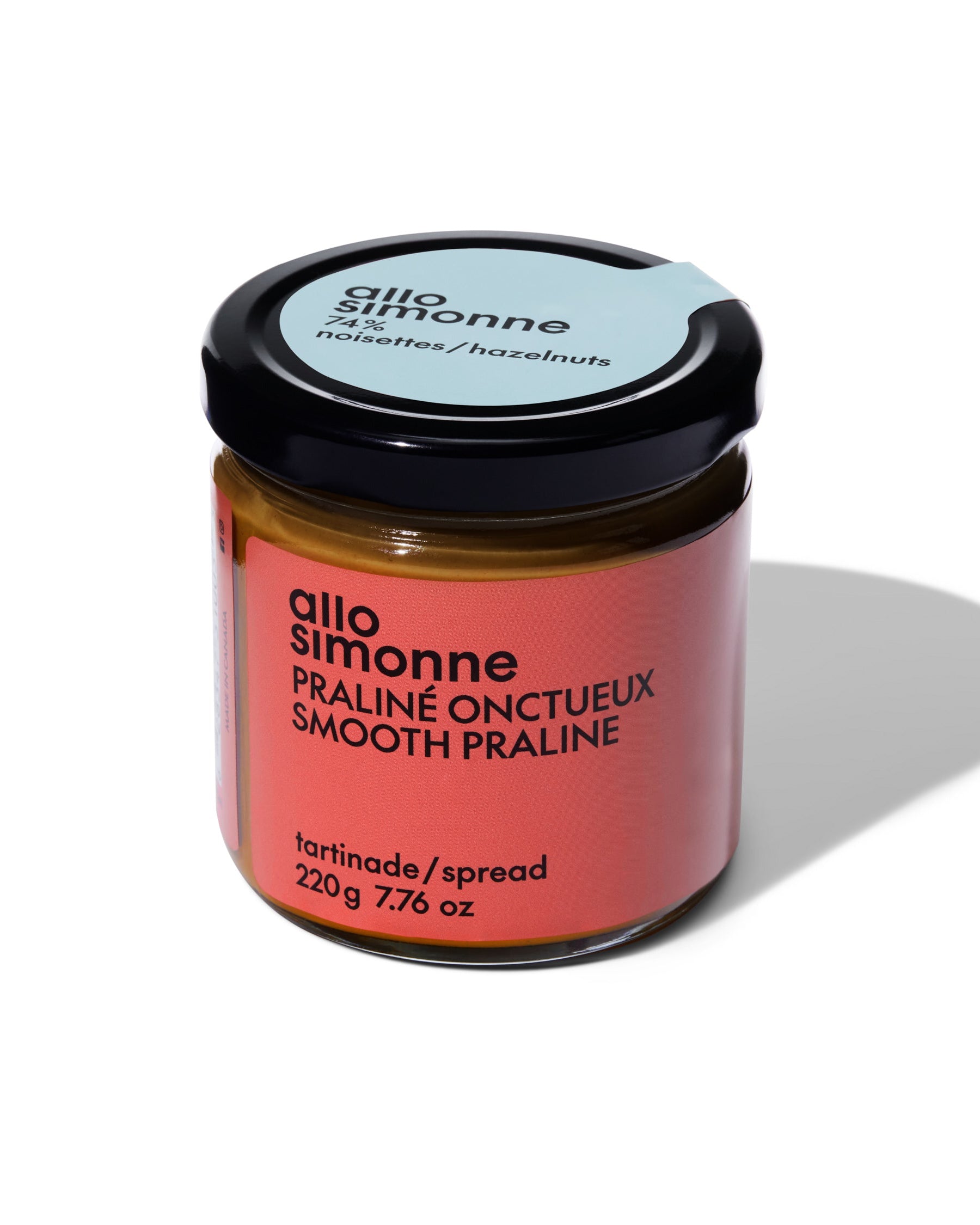 Un pot de tartinade praliné onctueux d'Allo Simonne.