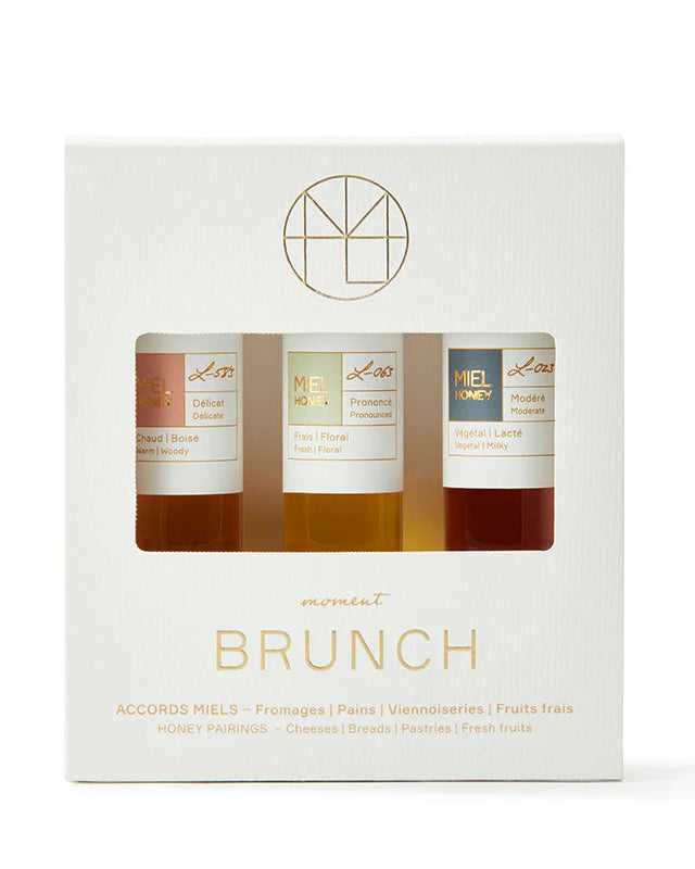 Le coffret Trio Brunch de l'entreprise Miels Liaison.