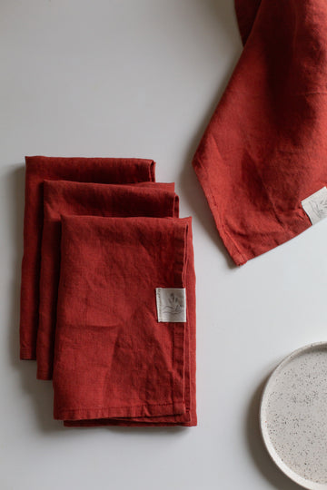 Serviettes de table en lin | Terra cotta